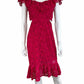 EXPRESS Magenta Lace Midi Dress Size S