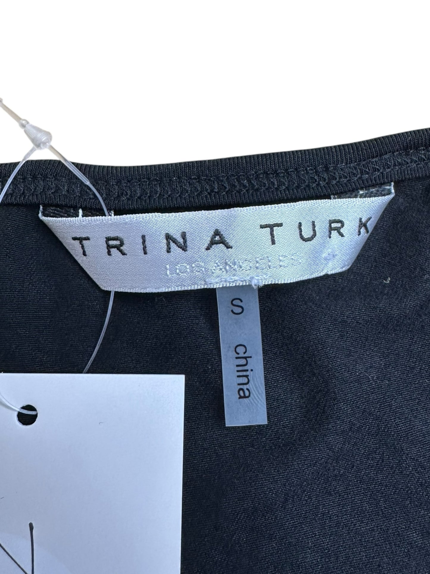 TRINA TURK Black One Shoulder Top Size S