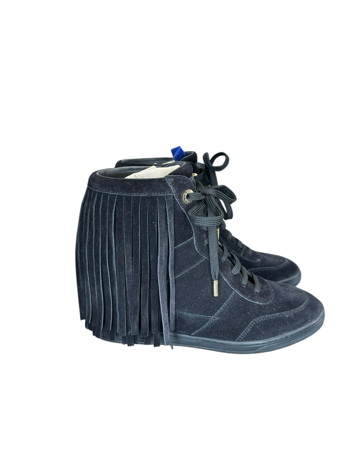 Louis Vuitton Black Millenium Wedge Sneaker Size 37.5