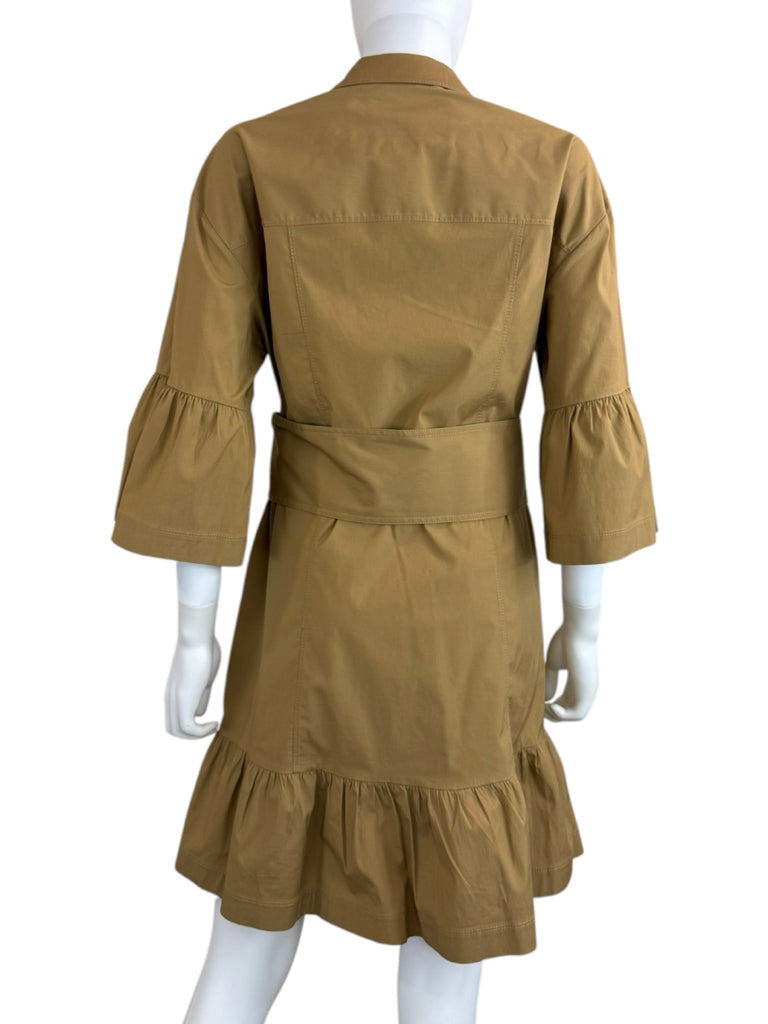 VERONICA BEARD Khaki Button-Down Mini Dress Size 12
