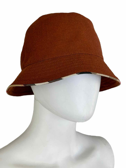 BURBERRY Burnt Orange Wool Bucket Hat Size M