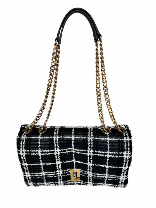 KARL LAGERFELD Black Tweed Lafayette Shoulder Bag