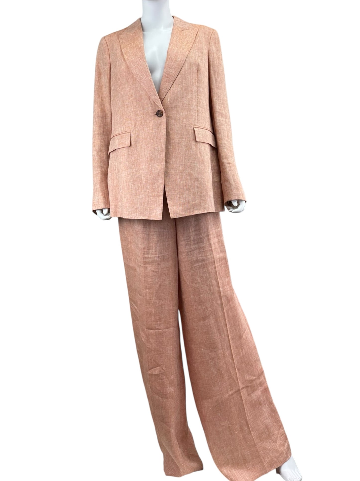 LAFAYETTE 148 NEW YORK Orange Linen 2 PC Blazer Set Size 10