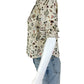 FRAME Cream Silk Floral Print Blouse Size S