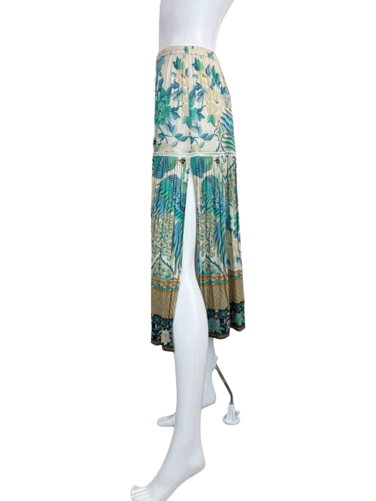 Spell & the Gypsy Cloud Dancer Floral Peacock Print Maxi Skirt Size XS