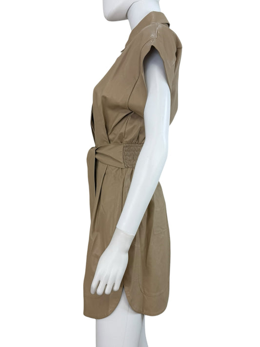 KARINA GRIMALDI Tan Leather Dress Size S