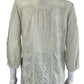 Johnny Was Cream Floral Button-Down Shirt Size XS