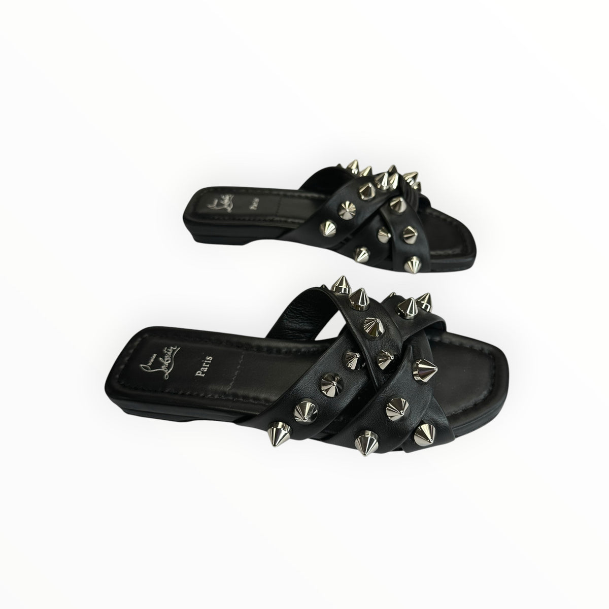 Christian Louboutin Black Miss Spika Club Slide Size 37.5