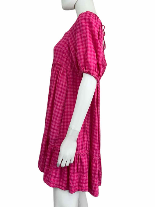 pilcro by Anthropologie NWT Pink Gingham Check Dress Size S