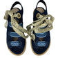 FENDI Blue Denim Lace-Up Platform Sandal Size 6.5