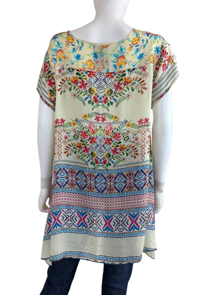Johnny Was Floral Tunic Top Size M