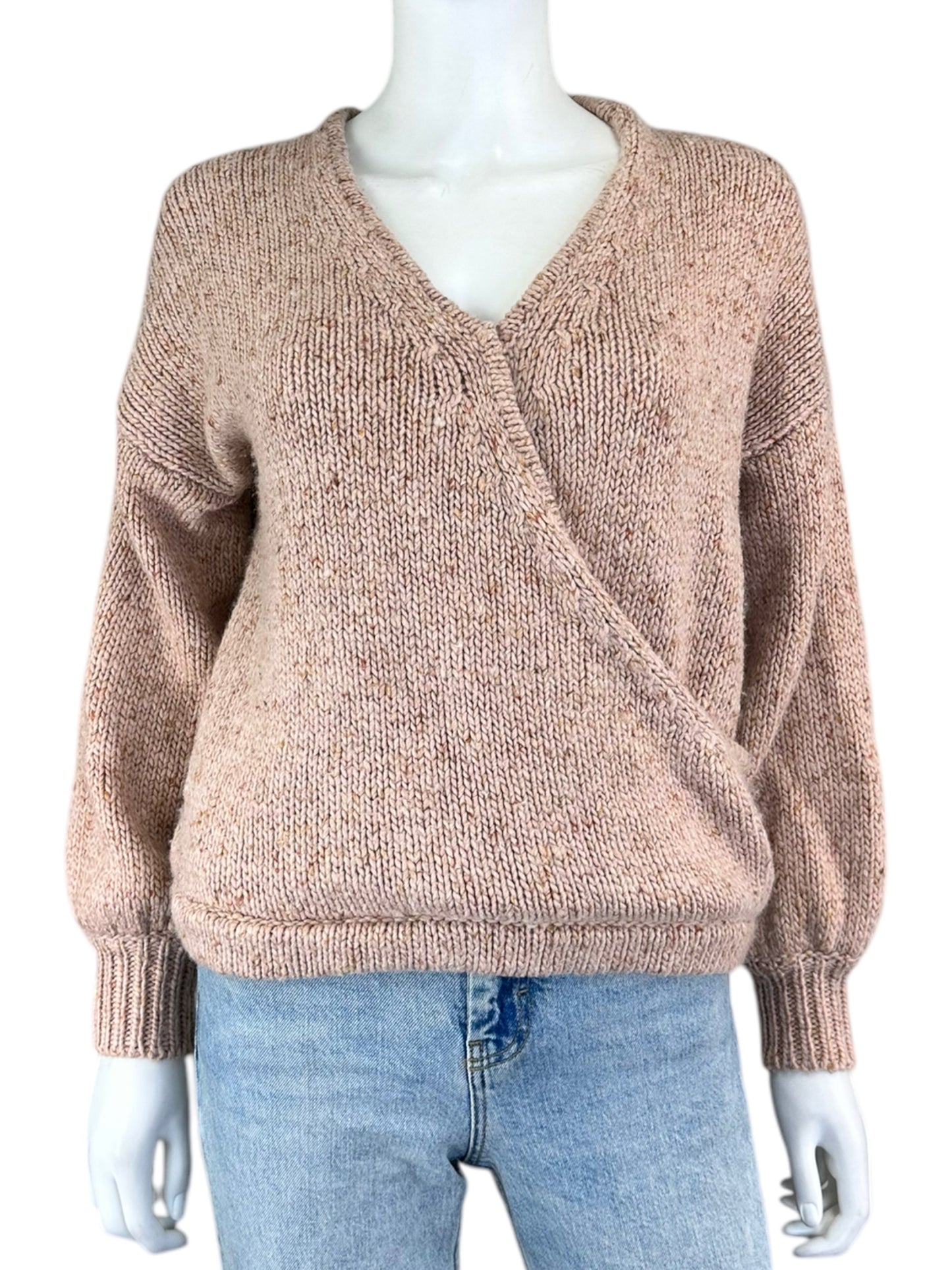 Madewell Wool Blend Pink Wrap Sweater Size M