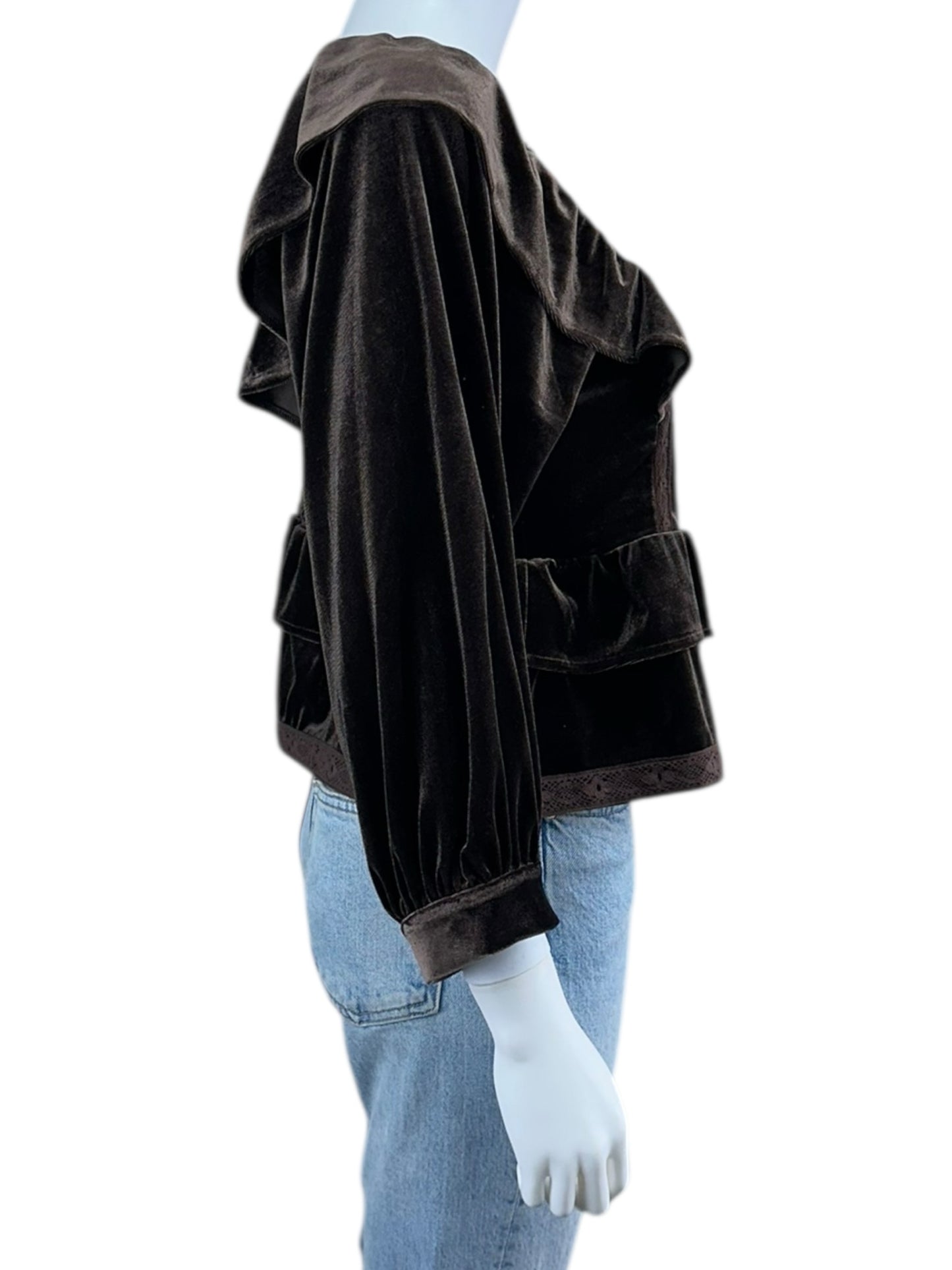 Saltwater Luxe NWT Brown Velvet Cruz Top Size S