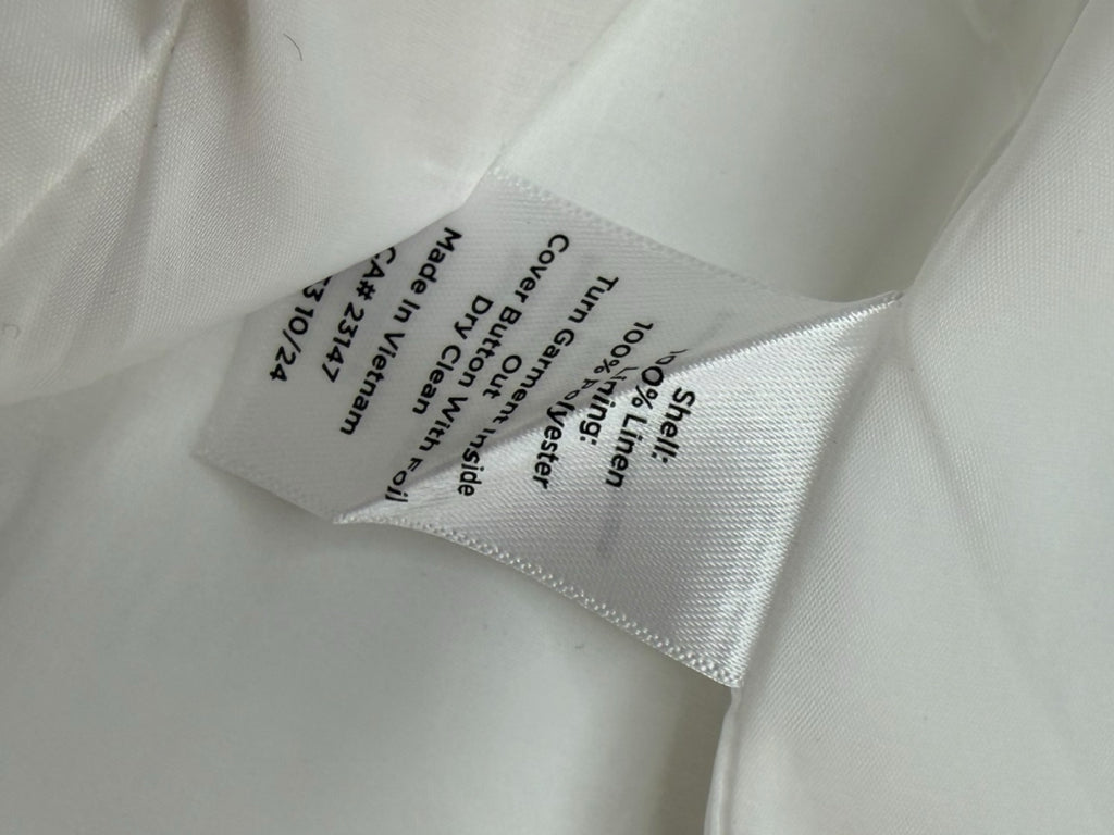 Talbots NWT White Tailored Seaming Linen Blazer Size 12