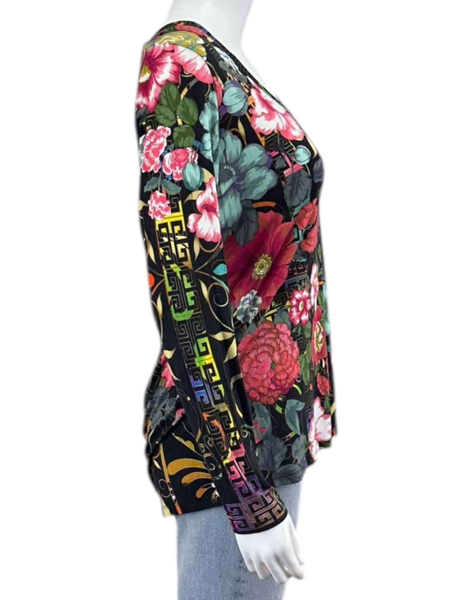 Johnny Was Floral Print Knit Top Size M