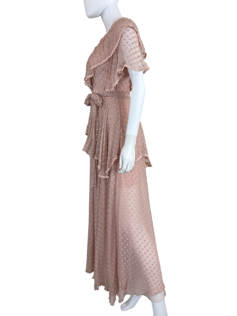 Spell Pink Layered Maxi Cocktail Dress Size XS