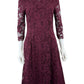 Josie Natori Purple Floral Lace Cocktail Dress Size 8