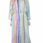 120% Lino Pastel Striped Shirt Dress Size 44