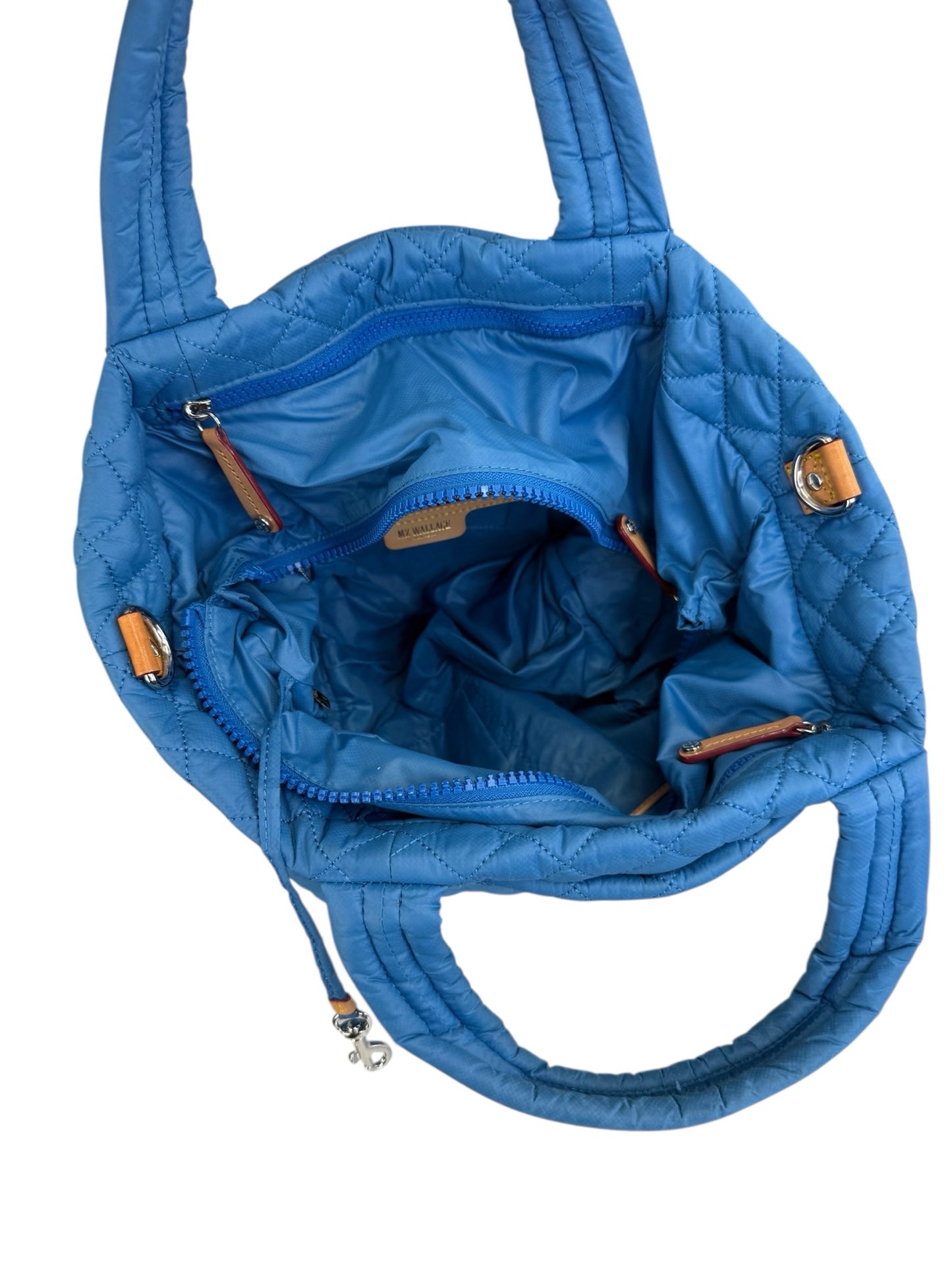 MZ WALLACE  Blue Quilted Medium Sutton Deluxe Designer Handbag