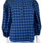 The Shirt by Rochelle Behrens Blue Plaid Blouse Size L