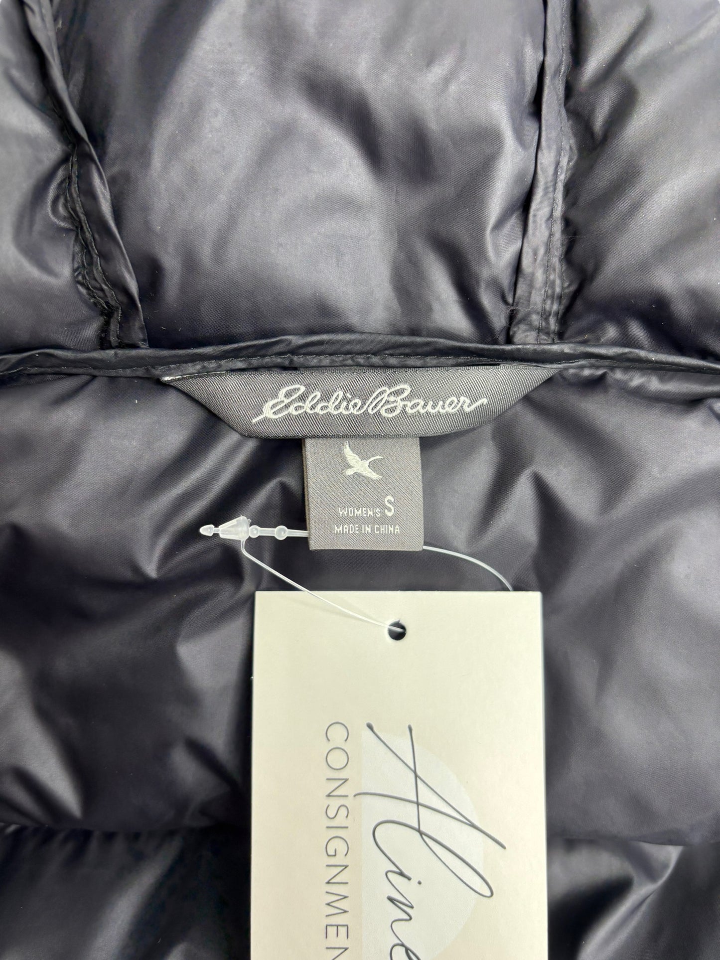 Eddie Bauer Black Down Quilted Puffy Coat Size S