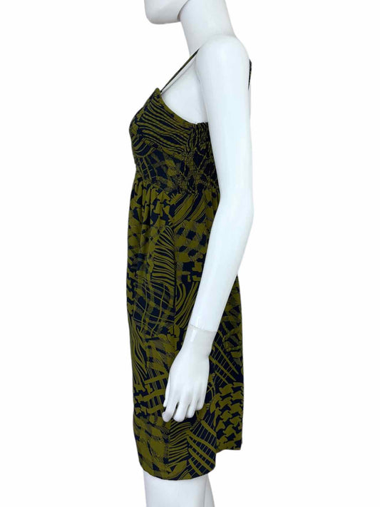 maple Size Green Silk Print Dress Size 0