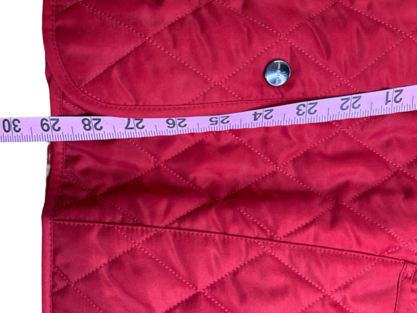 BURBERRY Red Quilted Nylon Barn Jacket Size L