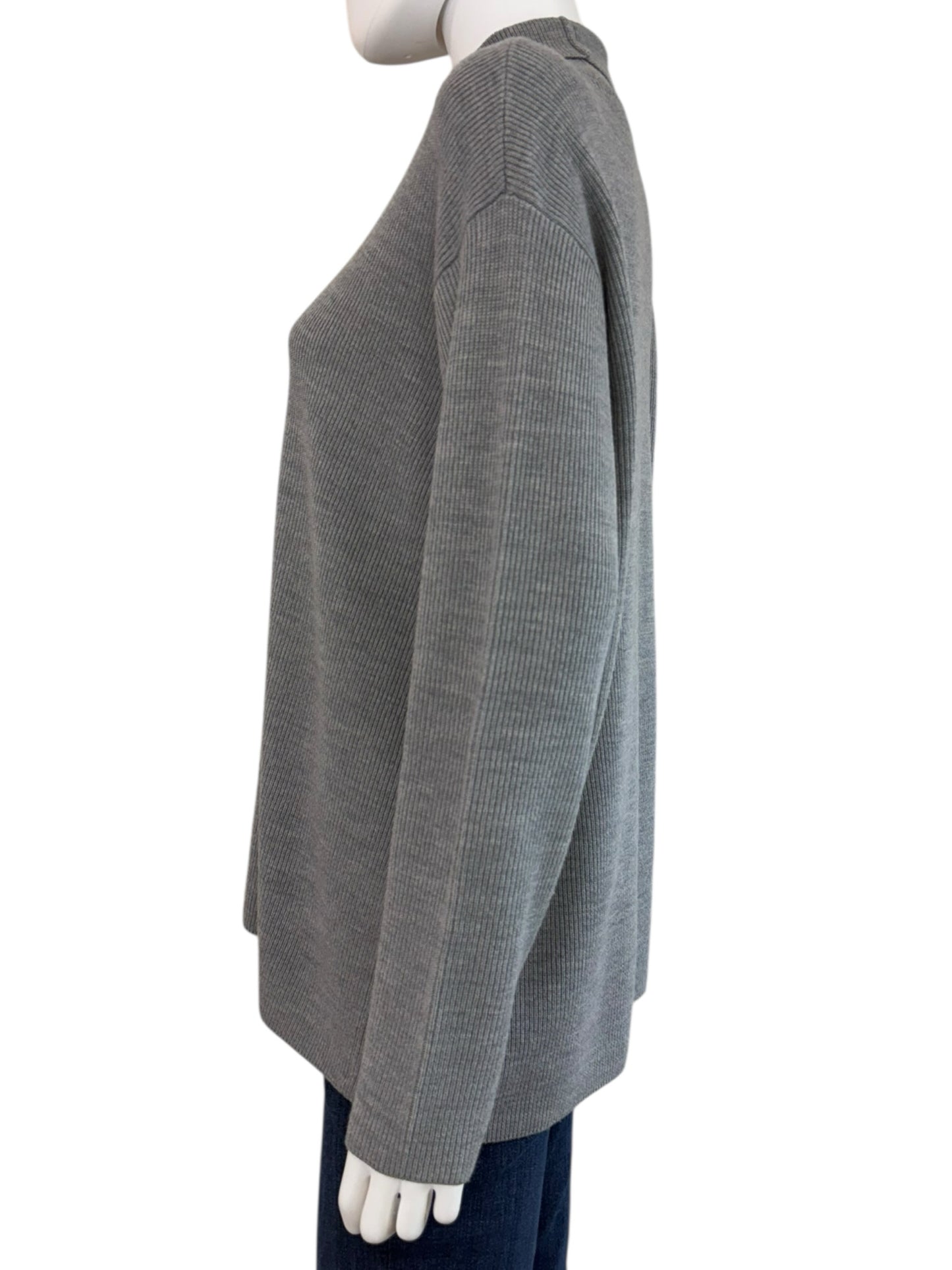 EILEEN FISHER Gray 100% Extra Fine Merino Wool Turtleneck Sweater Size XS