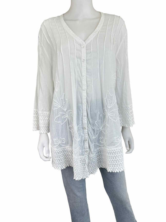 Gretty Zuegar 100% Cotton White Blouse Size L