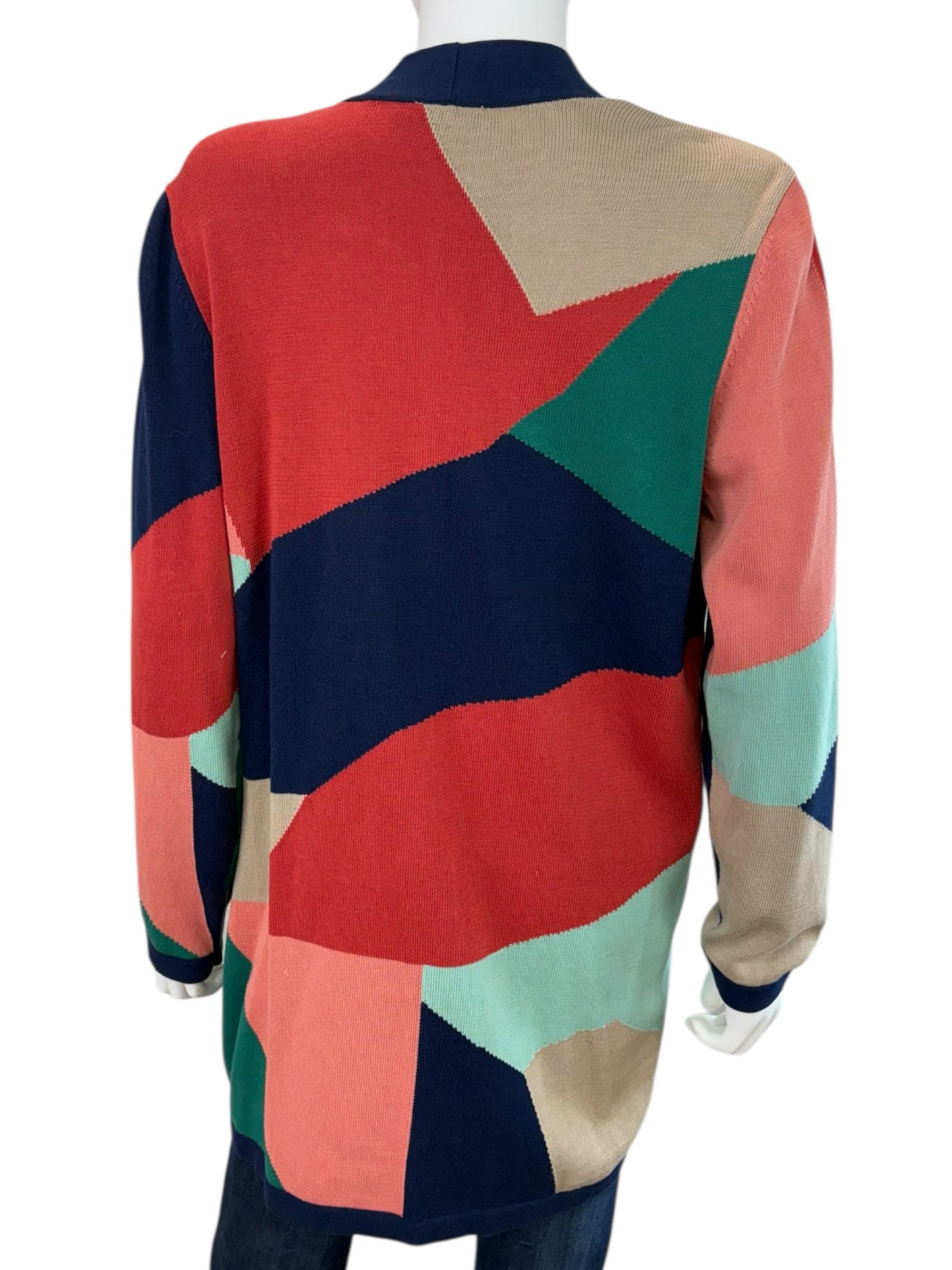 Chico's NWT Colorblock Sweater Cardigan Size L