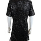 the drop NWT Black Sequined Mini Cocktail Dress Size M