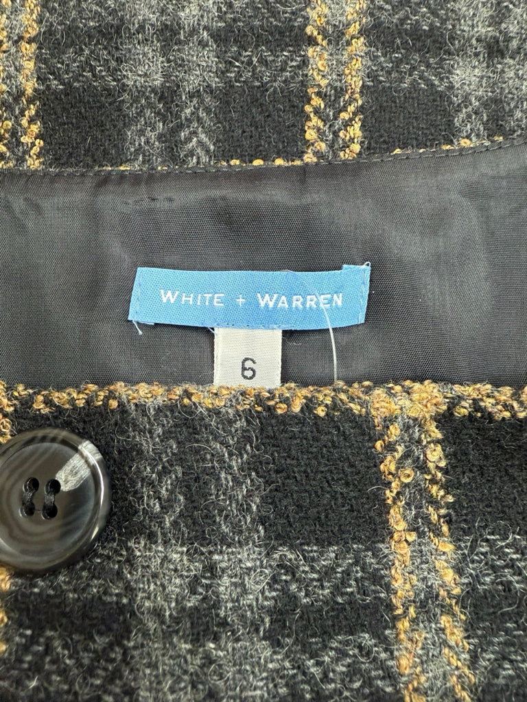 WHITE + WARREN Black Wool Blend Mini Size 6