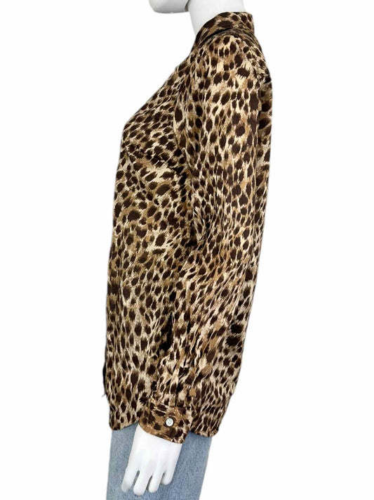 J. McLaughlin Leopard Print Button-Down Size M