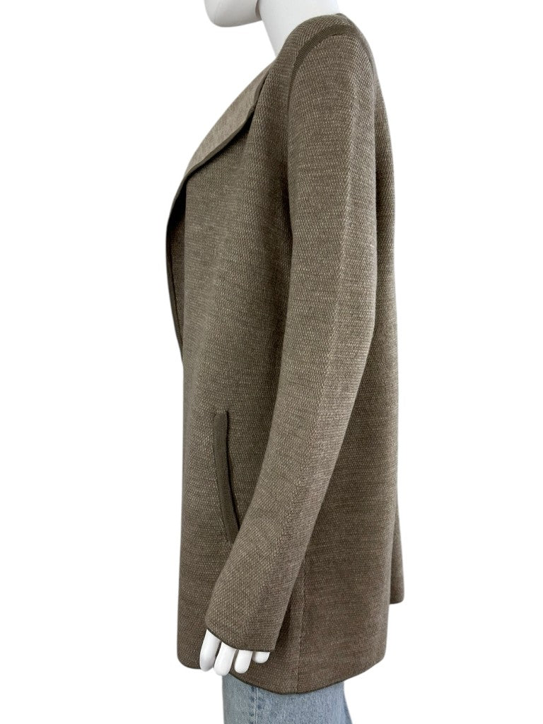 Talbots Brown Merino Wool Knit Cardigan Size M