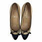 CHANEL Beige Cap Toe Leather Heels Size 38.5