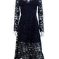 Astr Navy Blue Crochet Lace Cocktail Dress Size S