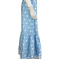 MASON'S DAUGHTER 100% Cotton Blue Polka Dot Maxi Skirt Size S