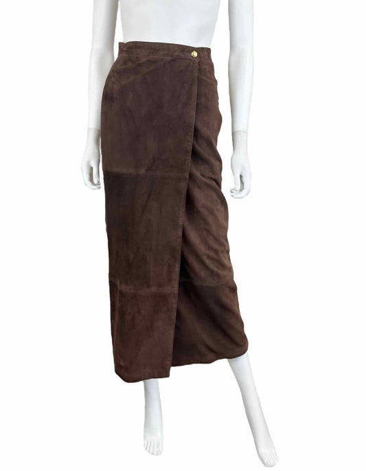 ESCADA NWT Brown Suede Maxi Skirt Size 4