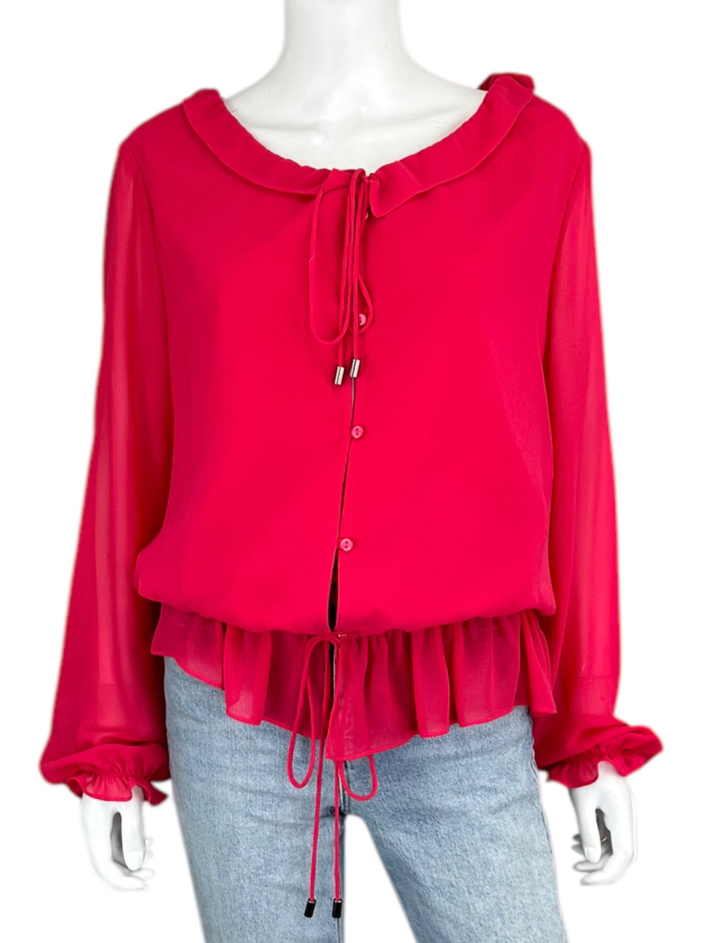 Haute Hippie Hot Pink Blouse Size M