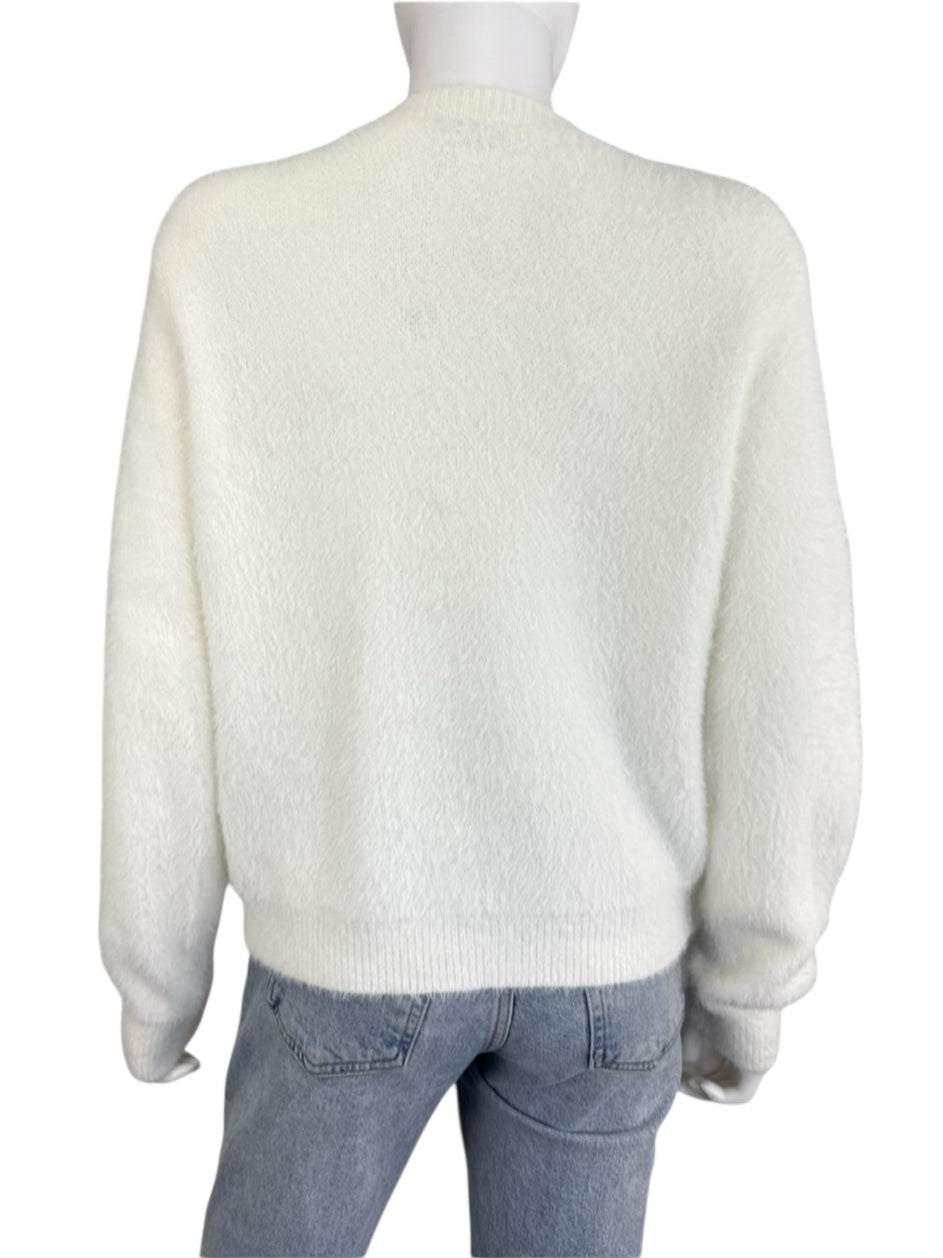 Sadie & Sage NWT White Porcelain Rhinestone Bow Cardigan Size XS