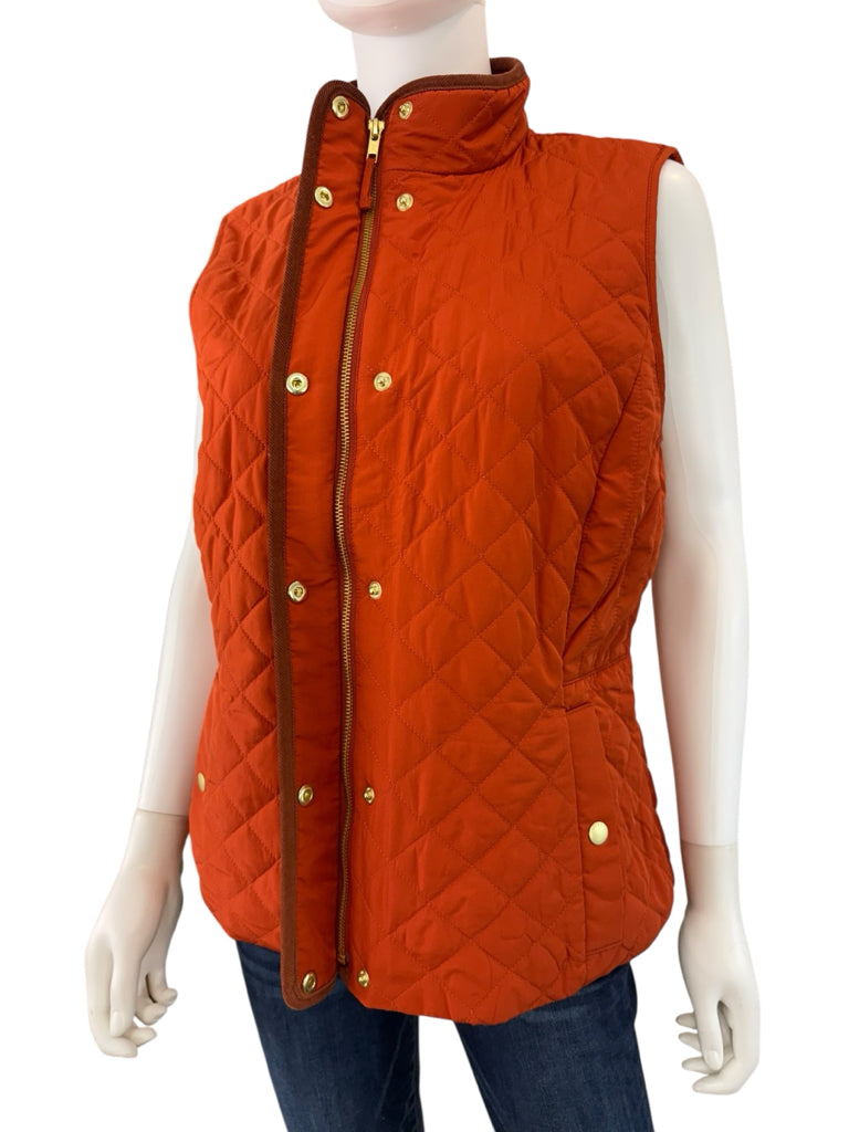 Talbots Orange Quilted Puffer Vest Size LP