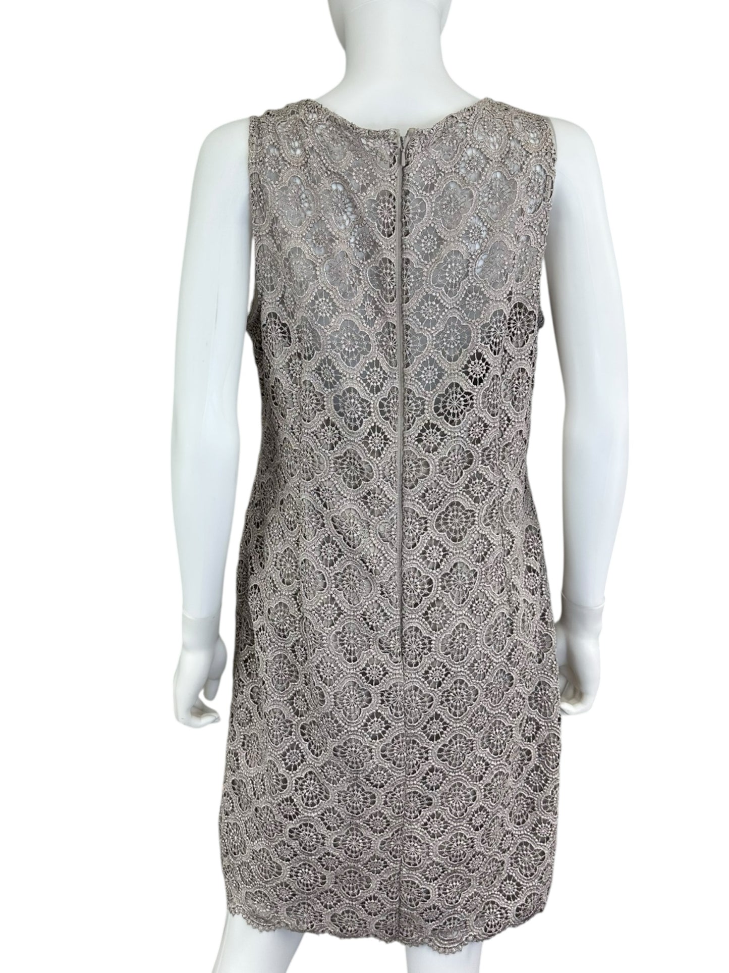 VINCE CAMUTO Tan Shimmer Crochet Cocktail Dress Size 12