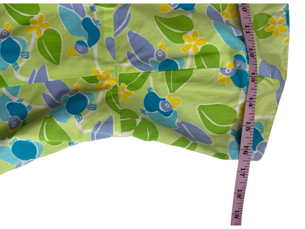 Lilly Pulitzer Vintage Green Toucan Bird Strapless Dress Size 10