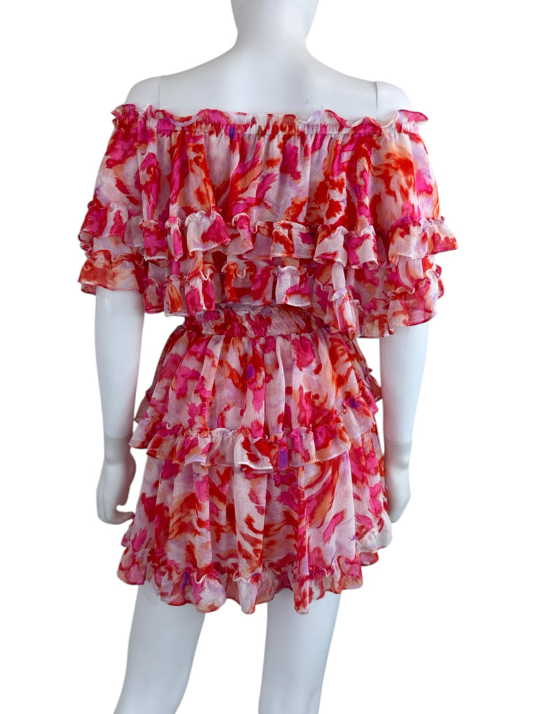MISA Pink Maldive Marble Isella Mini Dress Size S Dress