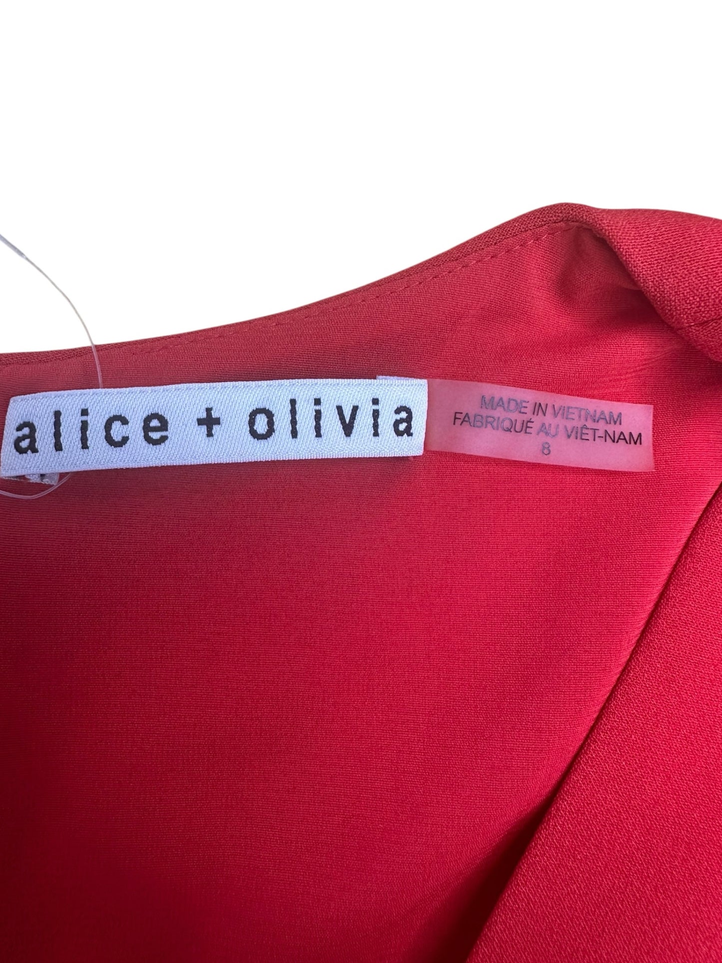 alice & olivia Red Lennon Surplice Mini Dress Size 8
