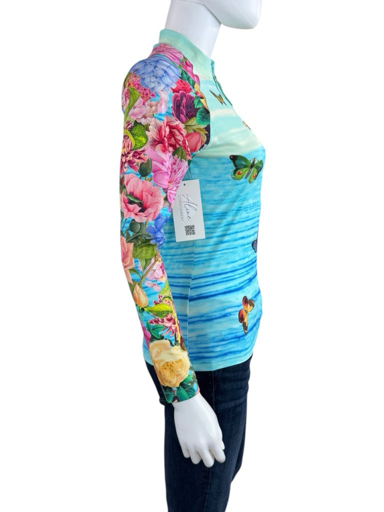 Johnny Was Costa Azul  Surf Shirt Size M