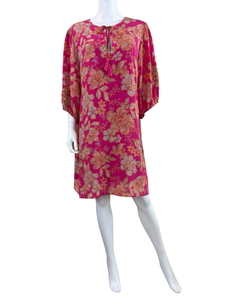 Johnny Was Fuchsia Vesna Silk Floral Dress Size L