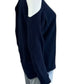MILLY Navy 100% Cashmere Cold Shoulder Sweater Size S