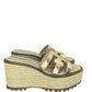 Sam Edelman Gold Laine Espadrille Platform Wedges Size 9