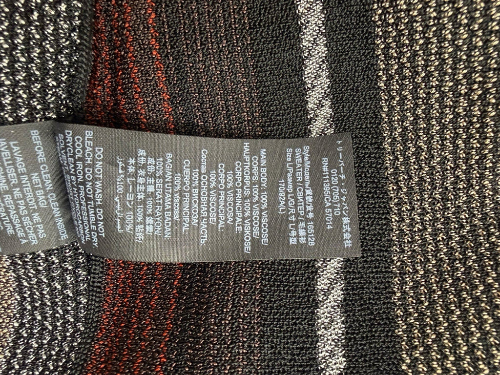 Tory Burch Striped Knit Hoodie Size L